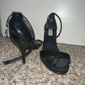 Steve Madden Black Stiletto Heels with Ankle Strap
